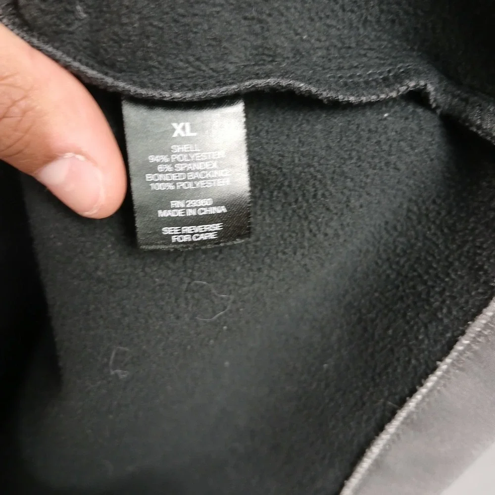 Glacier's‎ Edge Softshell Vest Mens XL Gray Fleece Lined Stretch Logo Full Zip